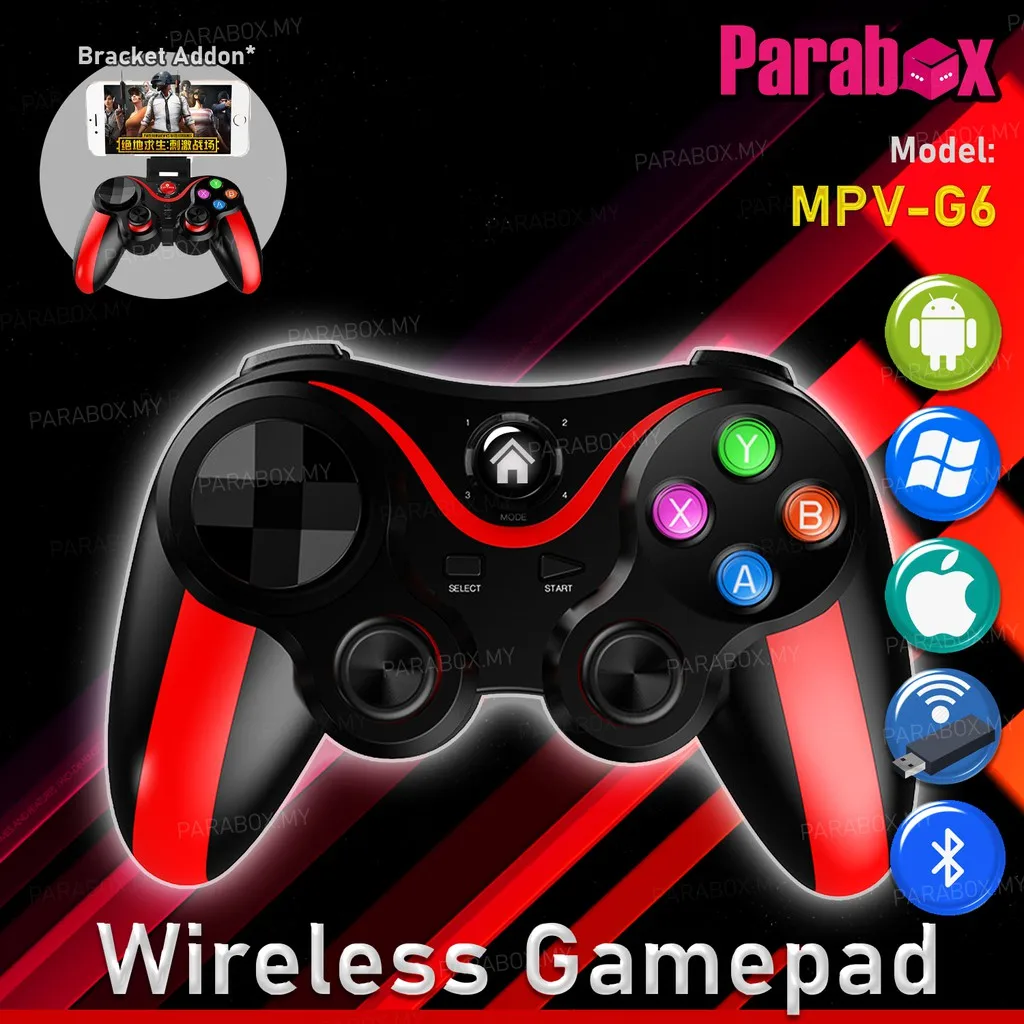 

New MVP-G6 Wireless Gamepad USB Bluetooth & 2.4GHz Game Controller Gaming Control Joystick Joypad