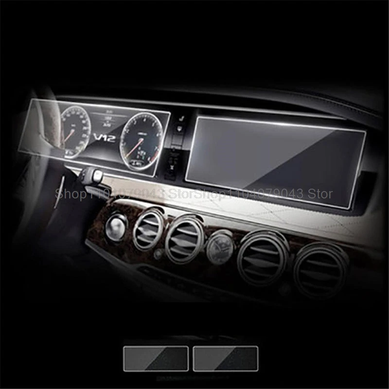 

Пленка из закаленного стекла для Mercedes Benz W221 W222 S350L-S500 2014-2017, Защита экрана для gps-навигации и приборной панели, 2 шт.