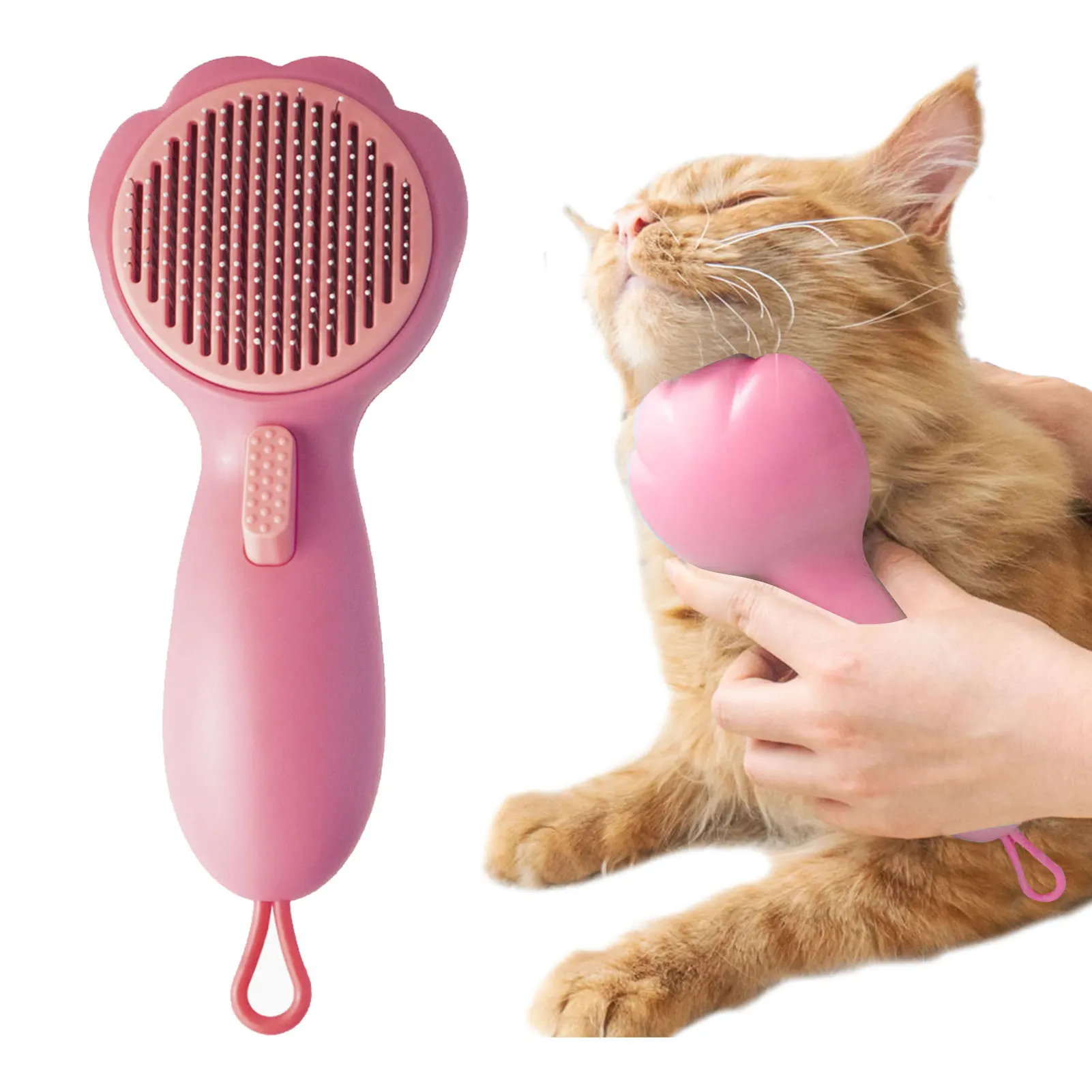 

Cat Brush Comb Pet Round Comb For Dogs Cats Dog Hair Remover Brush Pet Hair Shedding Self Cleaning Comb Pet Grooming Tools