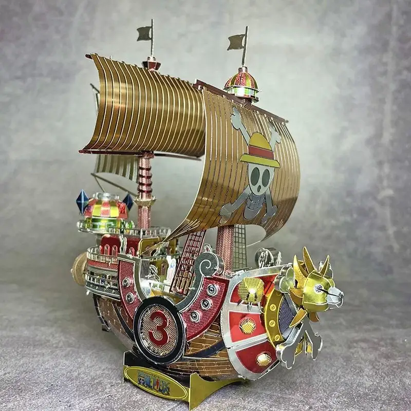

One Piece Pirate Ship Model 3d Stereo Boat Diy Metal Laser Cutting Building Blocks Collection Gift For Adult Home Decor Toys
