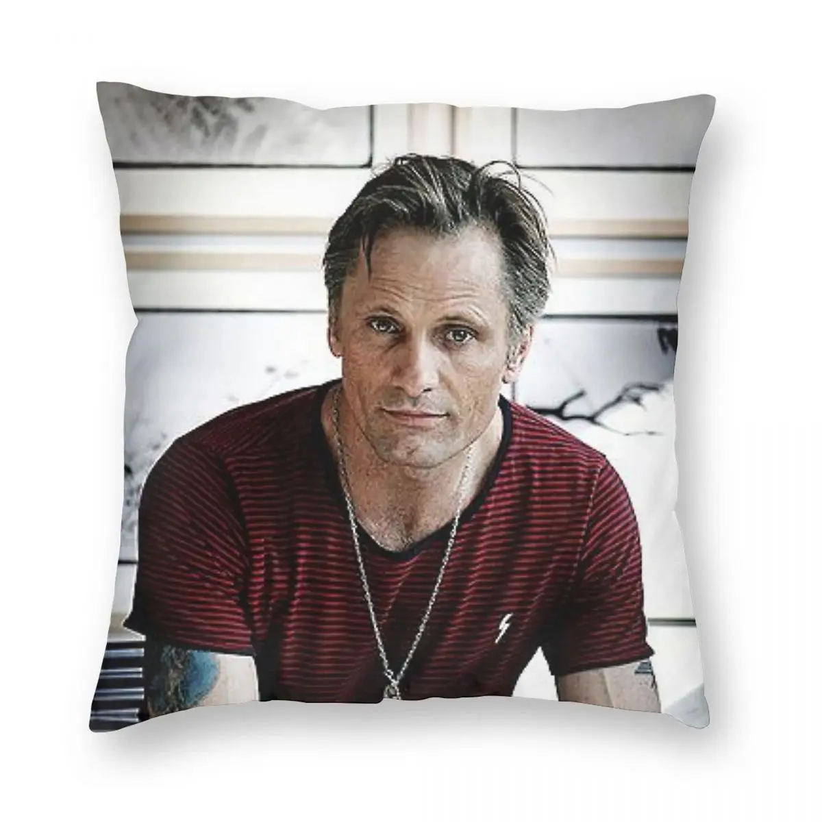 Фото Наволочка Viggo Mortensen Actor из полиэстера, льна и бархата, креативная, с декоративной молнией, чехол для декоративной подушки, домашний чехол для подушки 45x45 №5