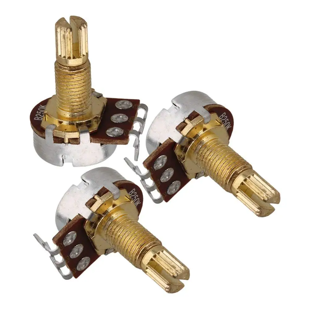 Gold Mini Size Guitar Pots A250K A500K B250K B500K Volume Potentiometers for Guitar Parts Set of 5