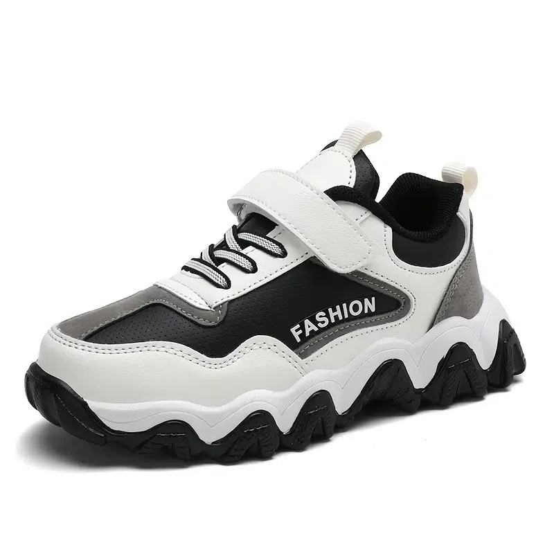 Boys Basketball Shoes Lace-up Hook And Loop Design Wear-resistant And Shock-absorbing Suitable For Outdoor Sports