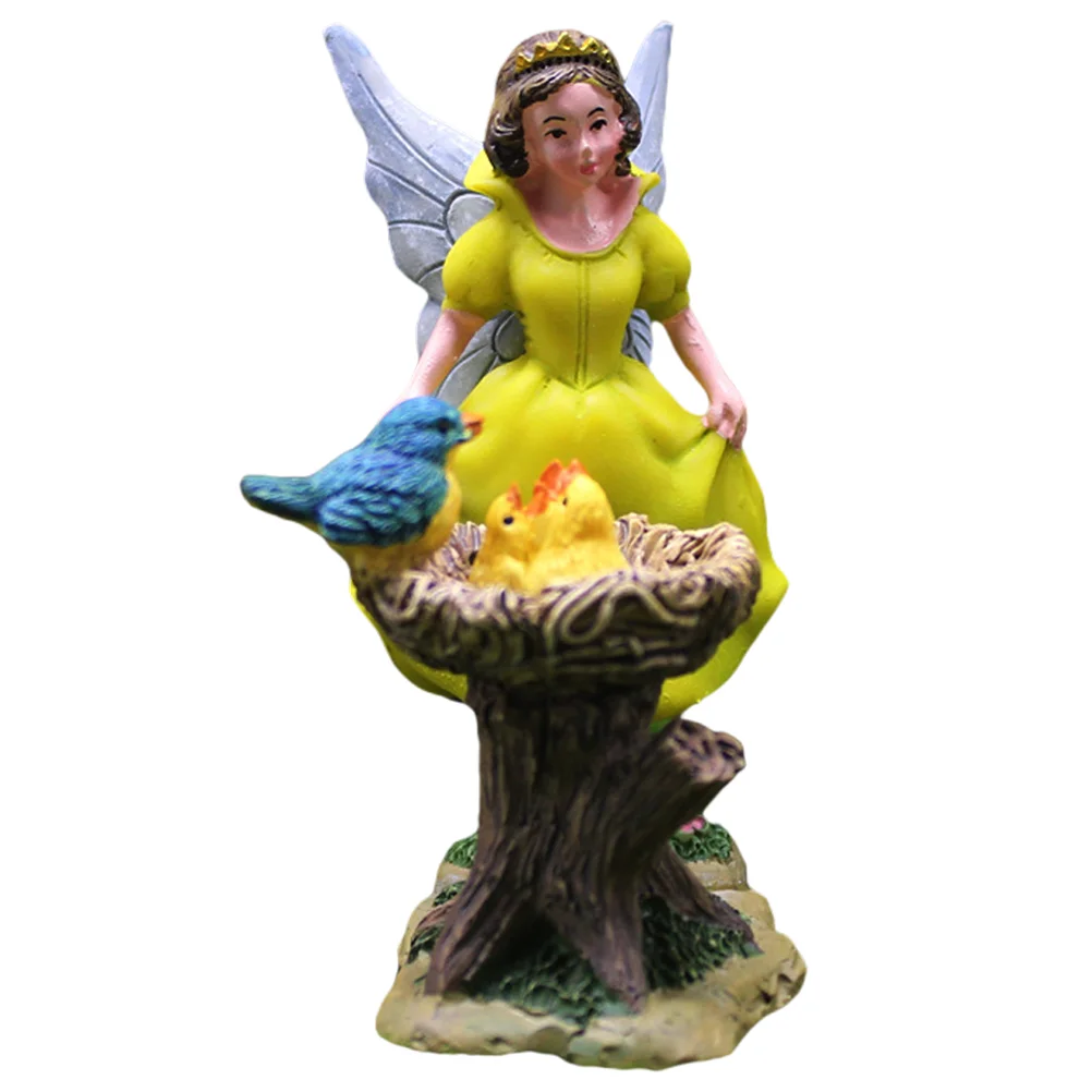 

Flower Fairy Figurine Colorful Fairy Statue Ornament Exquisite Small Flower Fairy Decoration Photo Prop