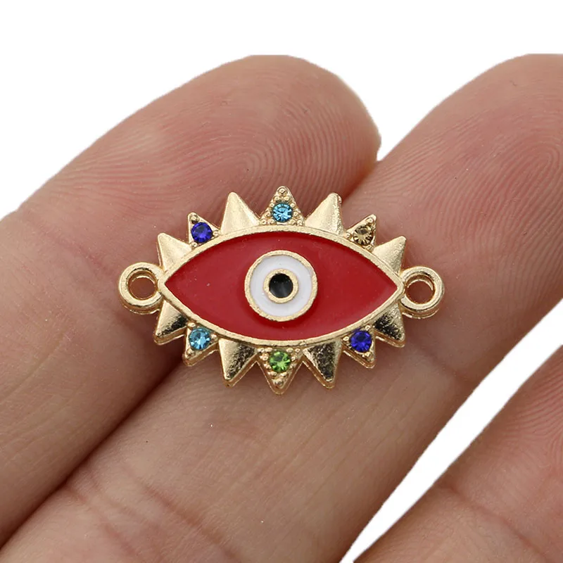 Позолоченный эмалевый соединитель сглаза для изготовления ювелирных изделий