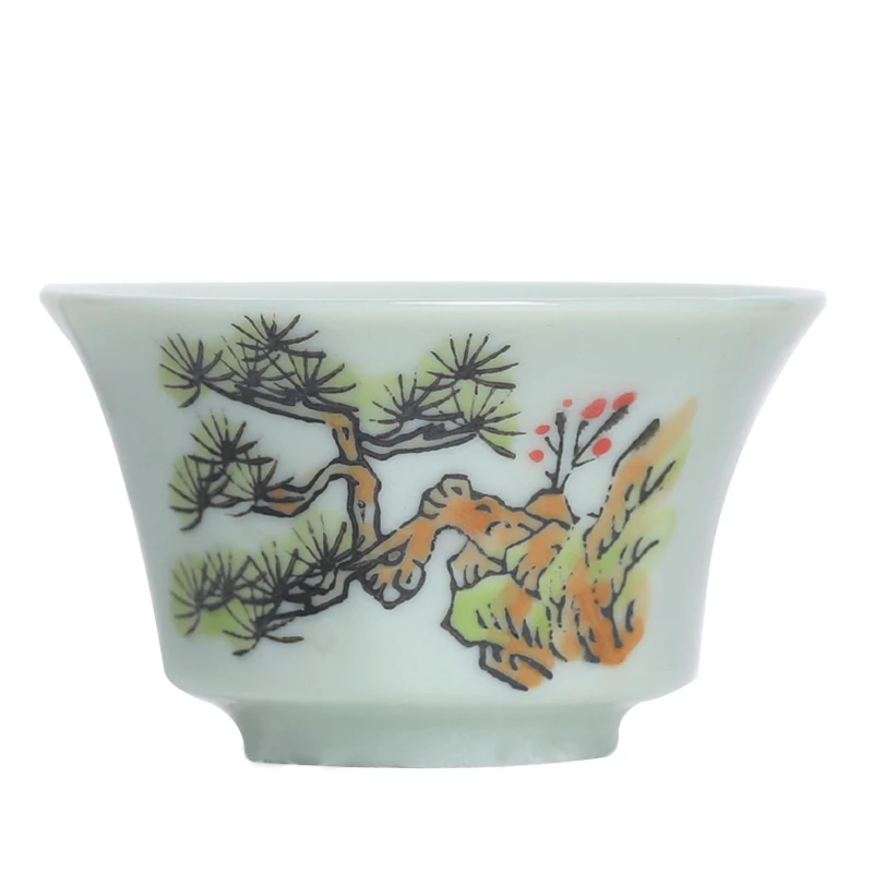 Laochaozhou Songhe Шестигранная чашка кунг-фу тисненная высокотемпературная цветная