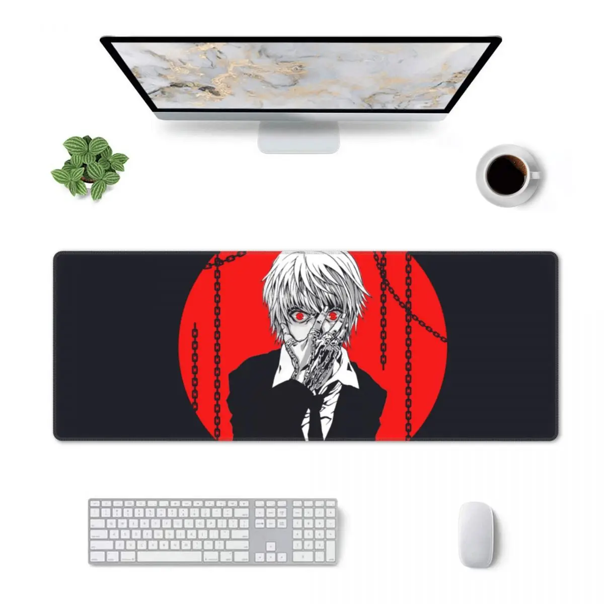 

Large Mouse Mat Kurapika Hunter X Hunter PC Anime Manga HxH Office Notebook Mat Vintage Non-slip Gift Idea Desk Pad Programmer