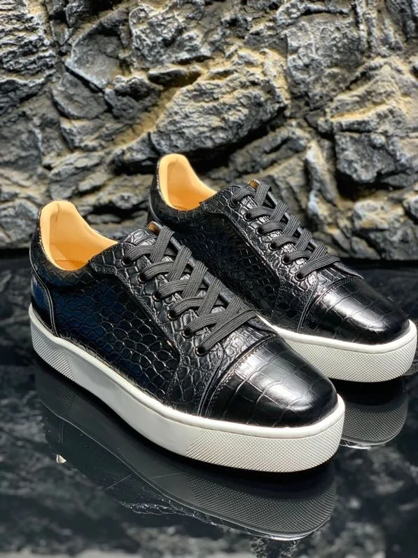 Luxury Designer Shoes Platform Leisure Red Bottom Shoes for Men Black Wedding Evening Dress Birthday Present Big size 47 48 Vip