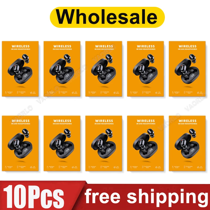 10pcs Wholesale TWS E6S Pro Wireless Headphones Bluetooth Earphone 5.0 Stereo Headset Sports Earbuds with Mic Free Shipping