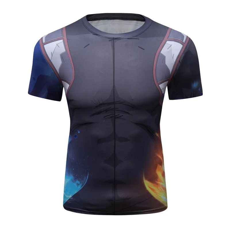 Brand Men T Shirt Gym Fitness Jogging Sports Compression Quick Dry Fit Tight Rashguard Top Running Train Exercise Short Sleeve