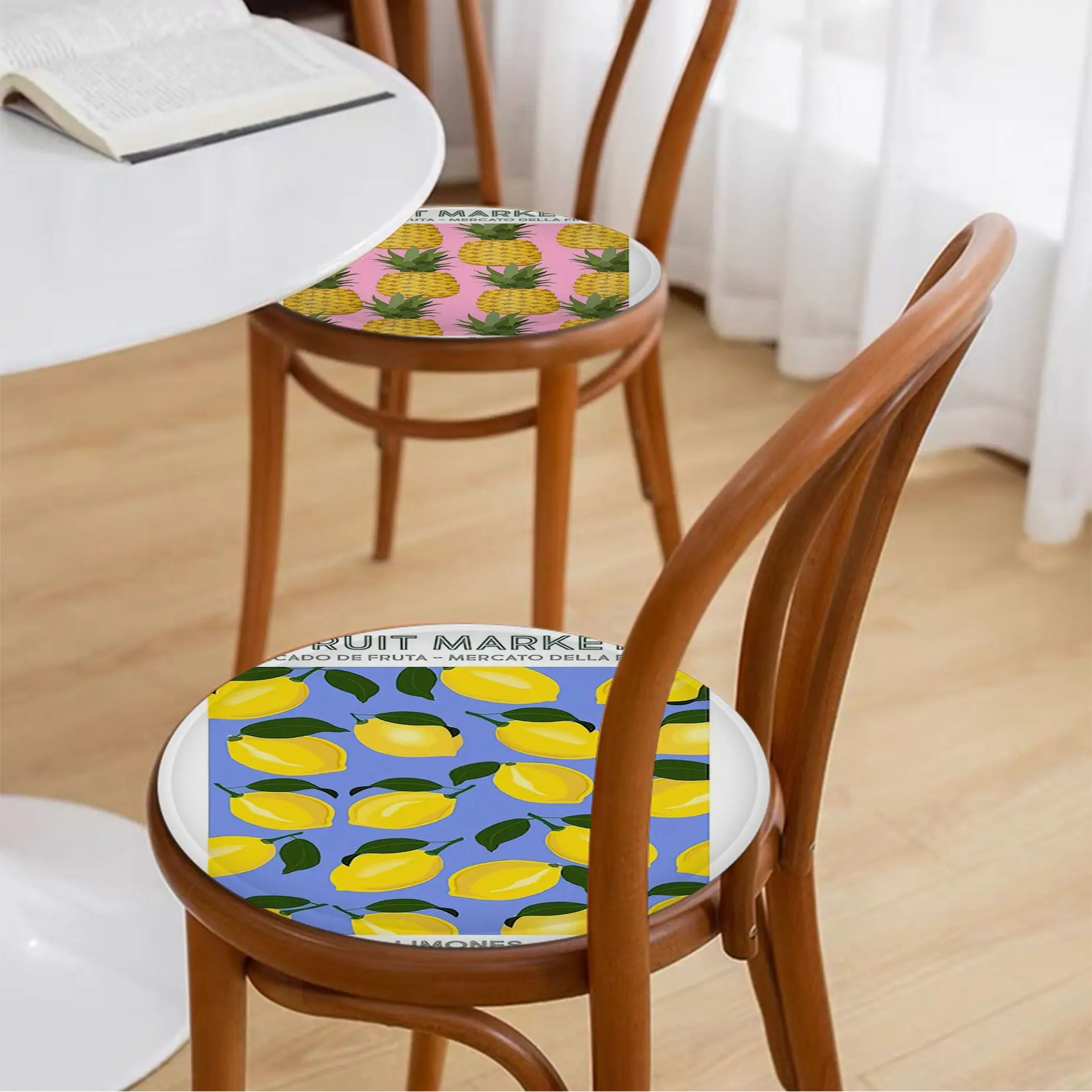 

Fruit Market Cherry Lemon Pear Banana Orange Modern Minimalist Style Seat Cushion Office Dining Stool Pad Sofa Mat Cushion