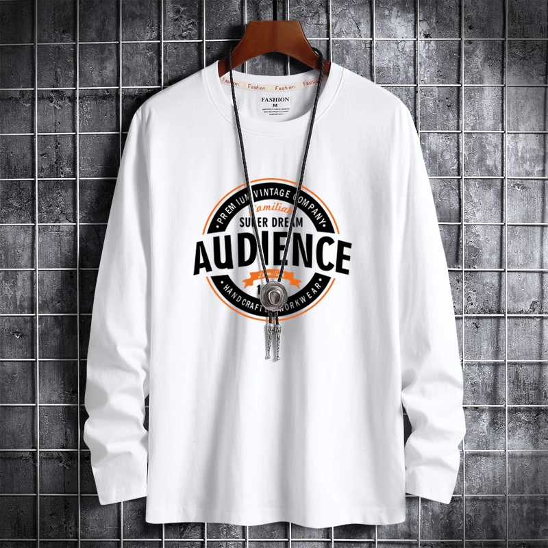 

Plus Size Long-Sleeve T-Shirts Men's Print Cotton Tees O-Neck Thin Tshirts 4XL 5XL 6XL Autumn And Winter