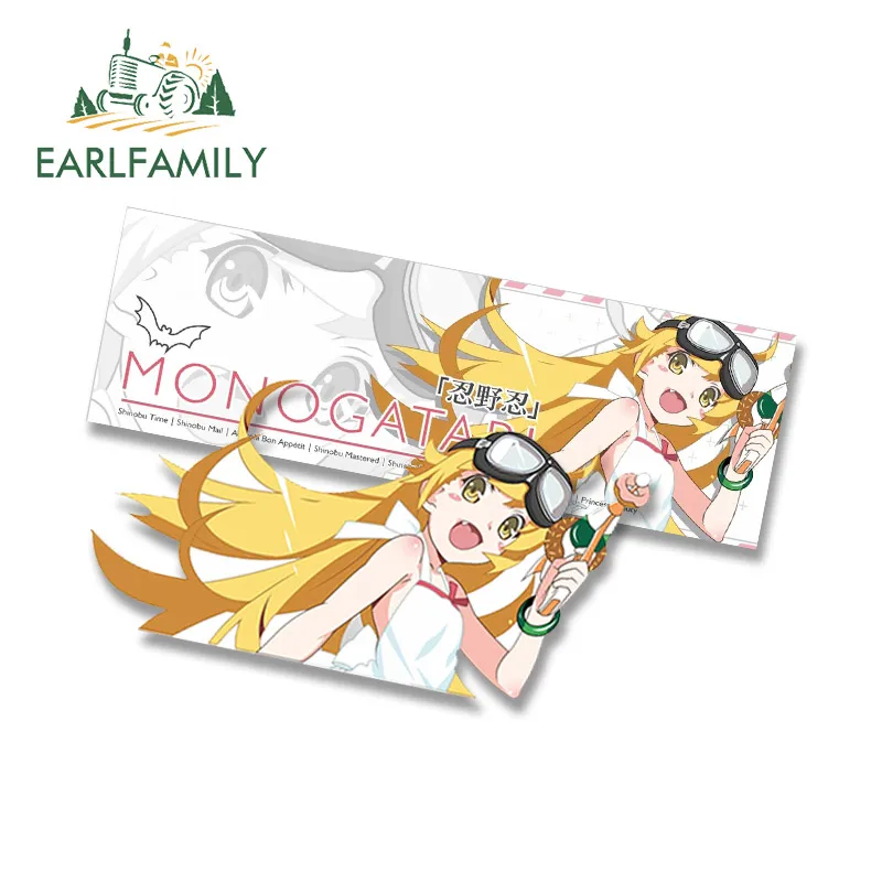 

EARLFAMILY 13cm for Shinobu Oshino Car Stickers Fashionable Cute Decals Car Accessories Creative Windows Bumper Decoration