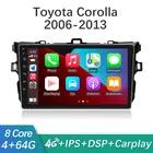 Автомагнитола 2DIN на Android, мультимедийный плеер для Toyota Corolla E140150 2006-2013 с GPS-навигацией, Авторадио для Carplay, головное устройство