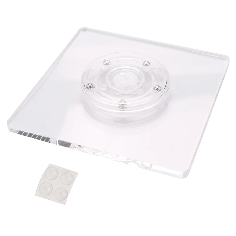 

Acrylic Square Cookie Decorating Turntable Cookie Stencils Holder Cookie Sugar Turntable Swivel for Royal Icing(5.9In)