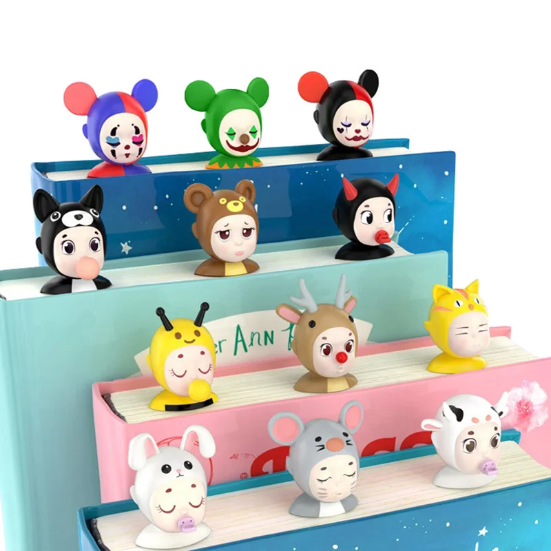 

Creative 3d Animal Bookmarks Cartoon Funny Demon Elk Cat Bear Book Marks Kawaii Student Teacher's Stationery Gifts Pvc Marker