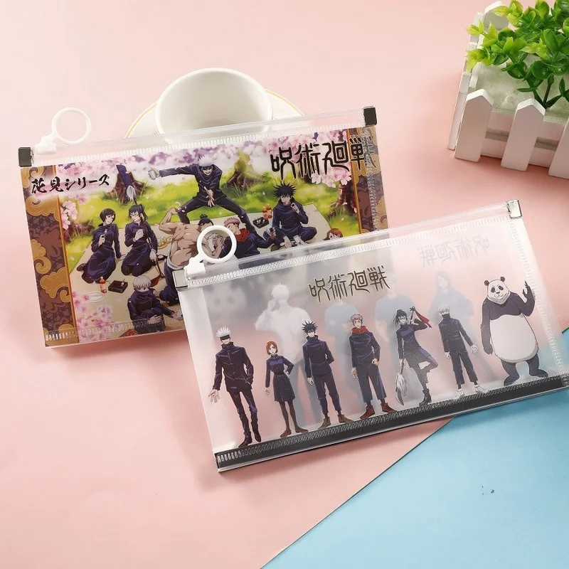 

1 Pcs New Anime Jujutsu Kaisen PVC Pencil Case Satoru Itadori Yuji Transparent Stationery Storage Bag Zipper Pencil Bag Toy Gift