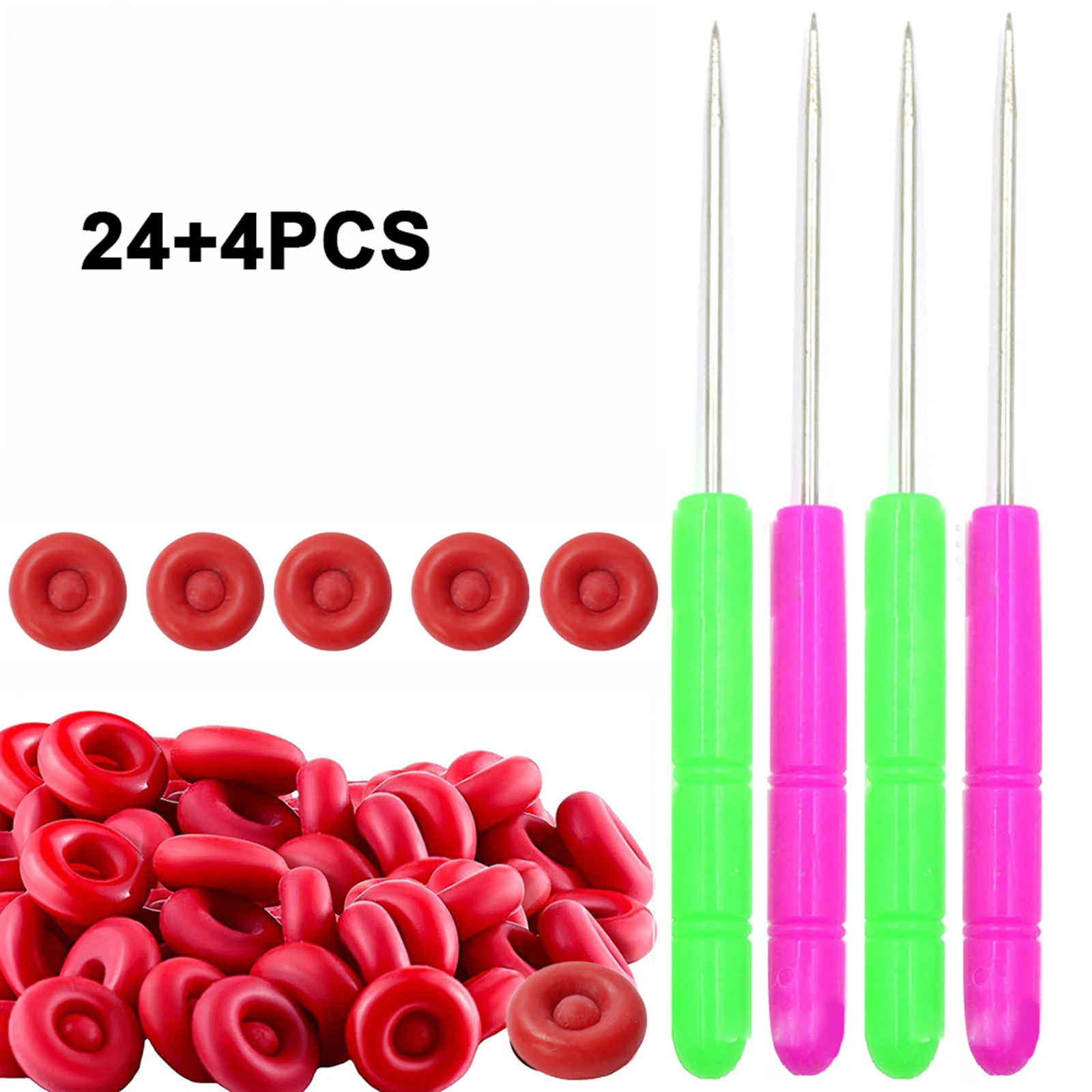 

20Pcs Caulking Nozzles Cap With 4pcs Stabbing Needles Red Caulk Cap Caulk Sealer For Sealing Preserving Open Caulking Tube