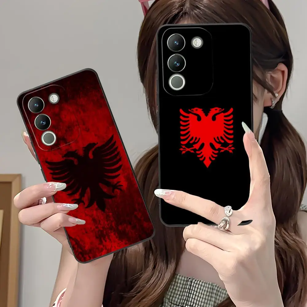 Фото Чехол для телефона с флагом Албании для VIVO V60 V50 V40 V30 V29 V27 V25 V23 Pro Lite 5G, мягкий противоударный чехол из ТПУ №3