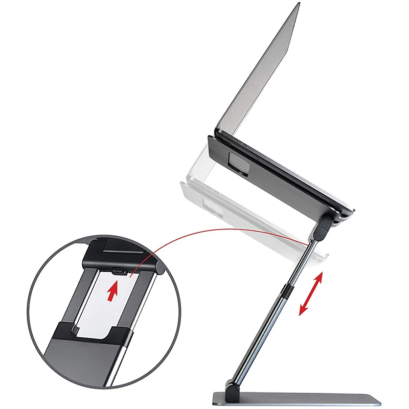 Ergonomic Laptop Stand For Desk Adjustable Height Up To 20 Inch Riser Computer Laptops 10-17 Inches |