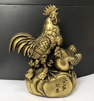 brass auspicious blessings whole family chicken home decoration crafts statue