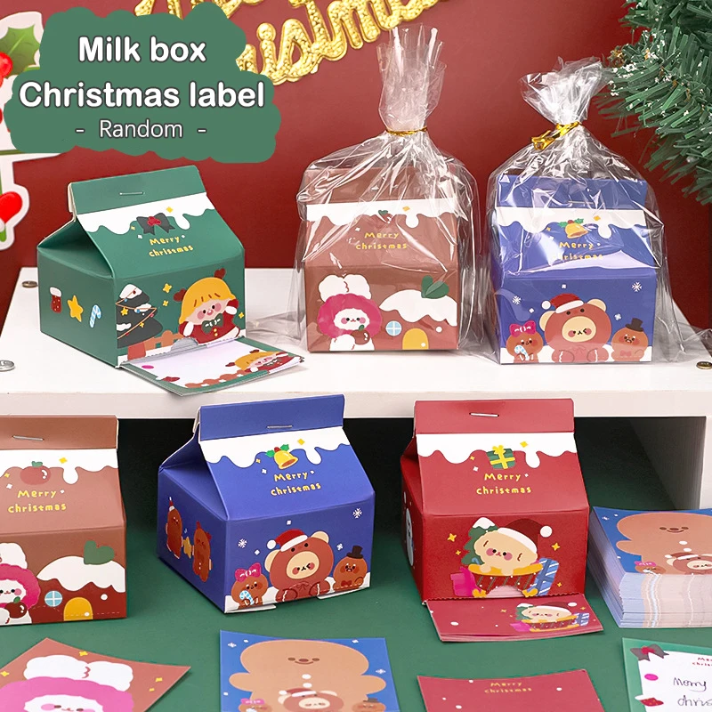 

1 Box Cartoon Merry Christmas Milk Box Memo Pad Post Notes Useful Memo Notepad School Office Supply Office Supplies Stationery