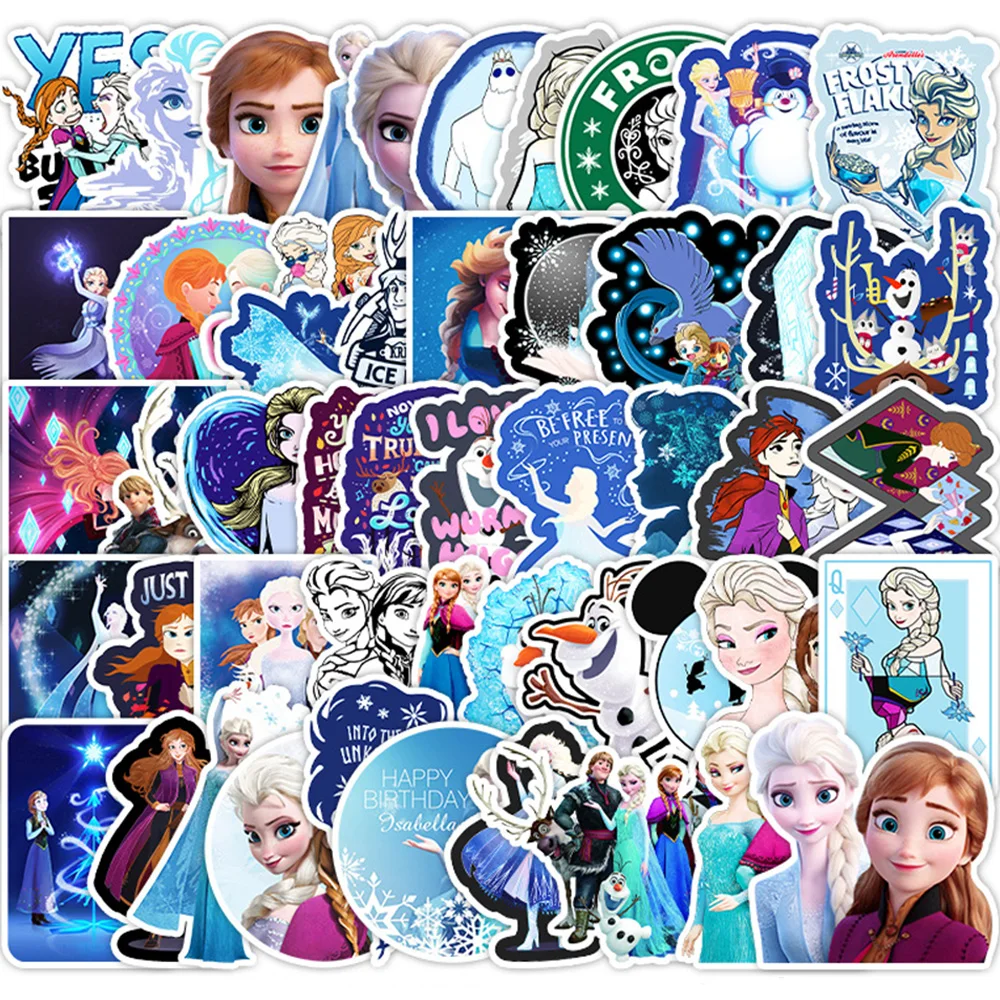 

10/30/50pcs Disney Frozen Stickers Princess Anna Elsa Kawaii Girls Cartoon Decals Cute DIY Guitar Laptop Stationery Kids Sticker
