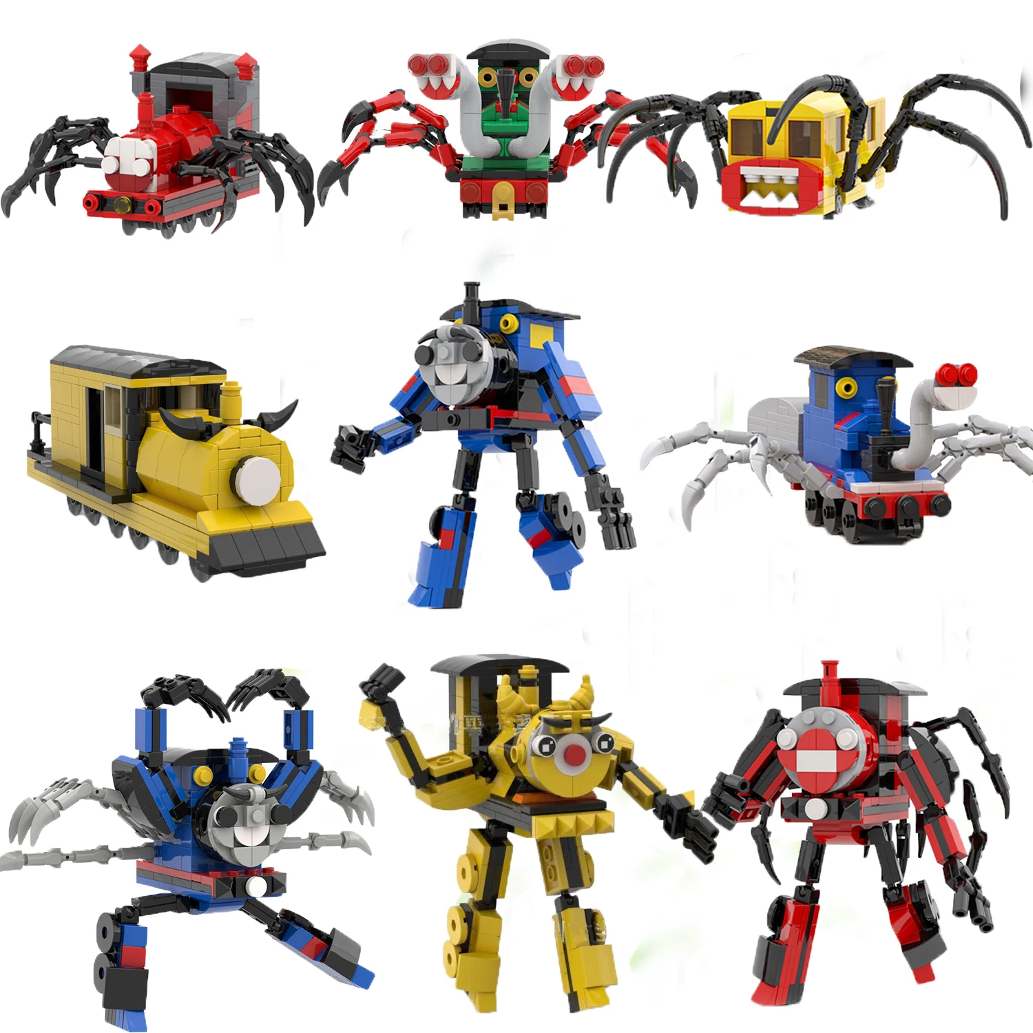 

1/2/3PCS Choo-Choo Charles Train Building Block Toy Horror Game Monster Animal Cartoon Bricks Collection Model Birhtday Gift