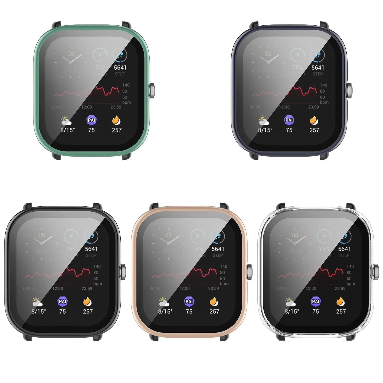 Фото Чехол для Huami Amazfit Gts2mini, защита для часов, Внешняя защита со встроенным закаленным стеклом, Защитная пленка для экрана, Жесткий ПК №3