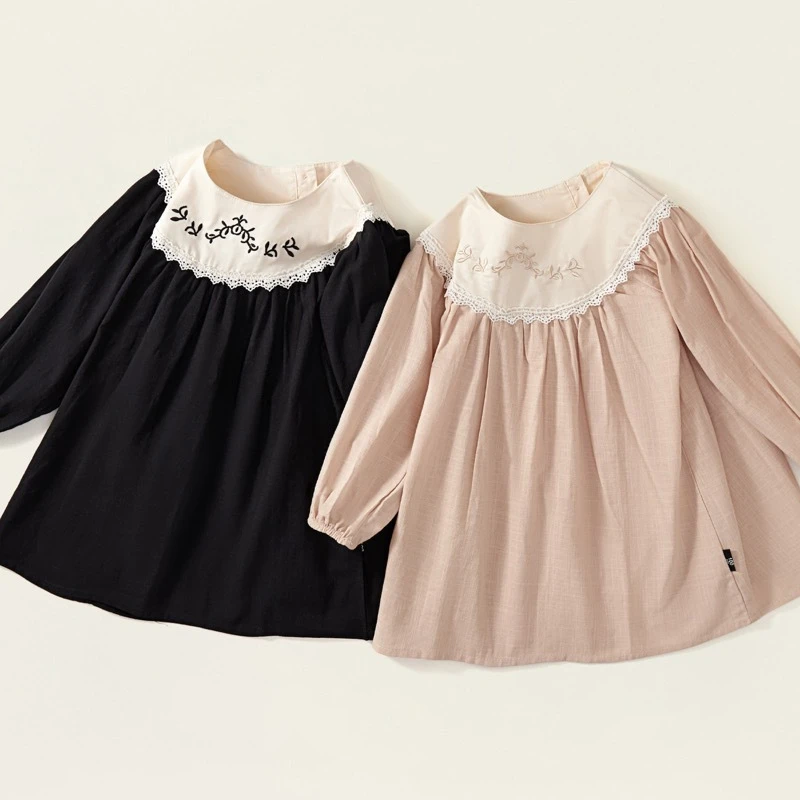 

Детское платье с длинным рукавом, с вышивкой