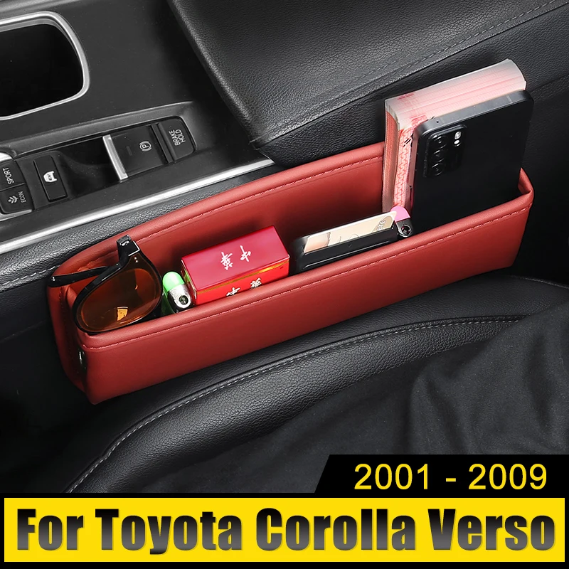 

Автомобильный ящик для хранения со скругленными слотами на сиденье, сумка со встроенным чехлом для Toyota Corolla Verso 2001 2002 2003 2004 2005 2006 2007 2008 2009
