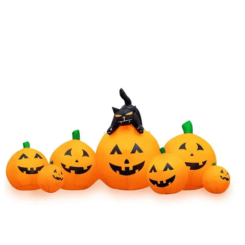 

8 Feet Halloween Decoration Inflatable Pumpkin Explosion Animation Witch Cat Pumpkin Built-in LED Light