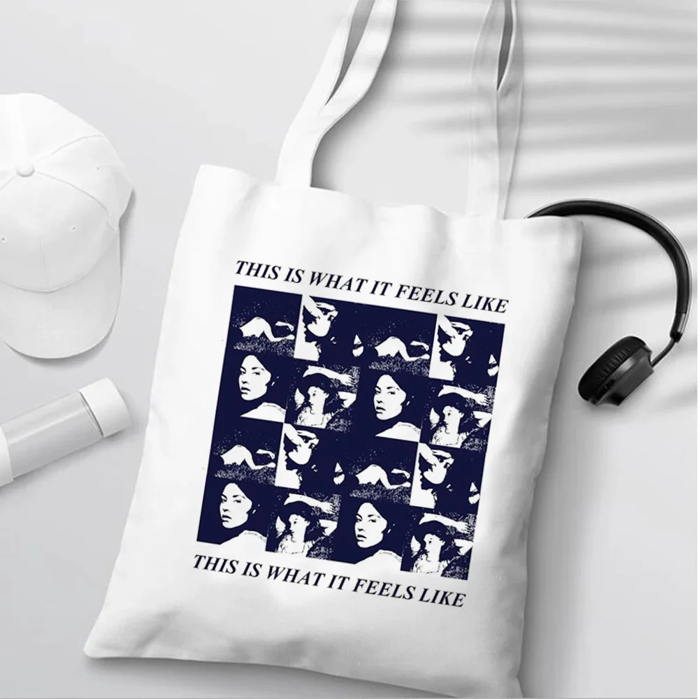 

this is what it feels like shopping bag cotton recycle bag canvas shopper bag foldable woven jute tote sac tissu