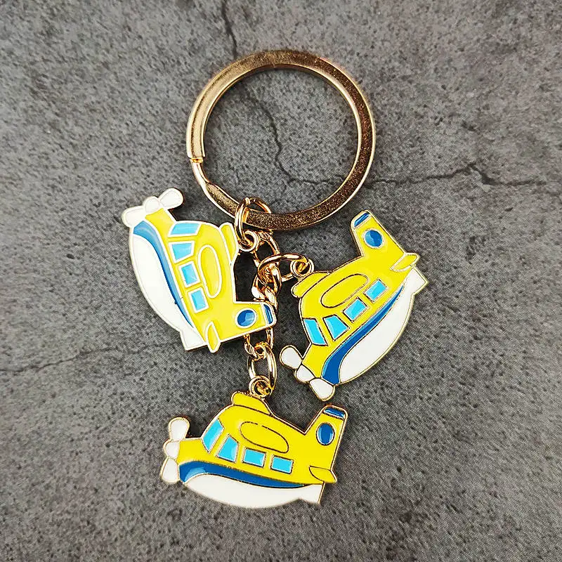

Airplane Yellow Metal Couple KeyRing Keychain Handmade Simple Gift Special Cute Cartoon Backpack Car Pendant Child Unisex DK0006