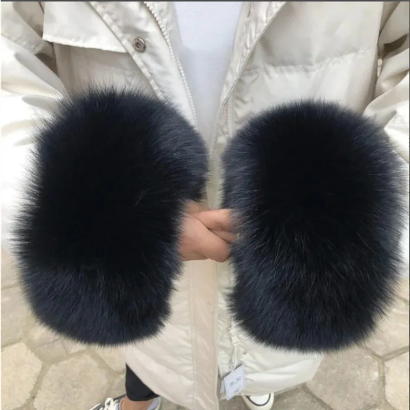 Манжеты из натурального Лисьего меха на запястье женский меховой браслет