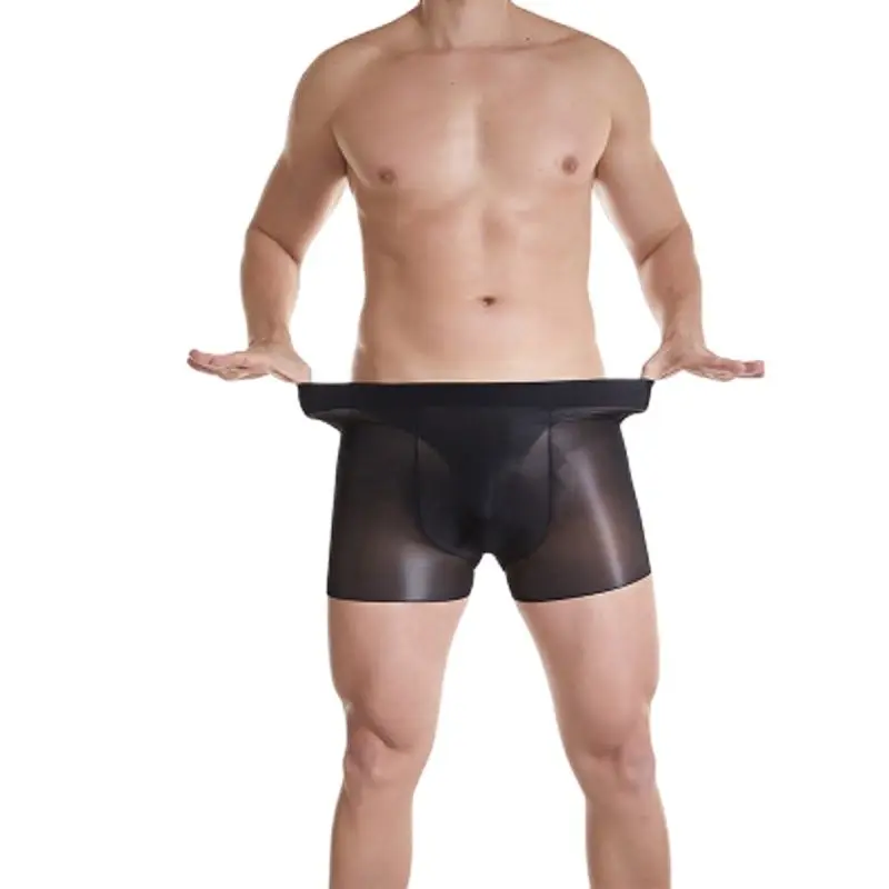 

Man Sexy Boxer Ultra-thin Transparent Glossy Seamless Dressing Gown Breathable Filar Mercerizing Socks U-shaped Crotch Underwear