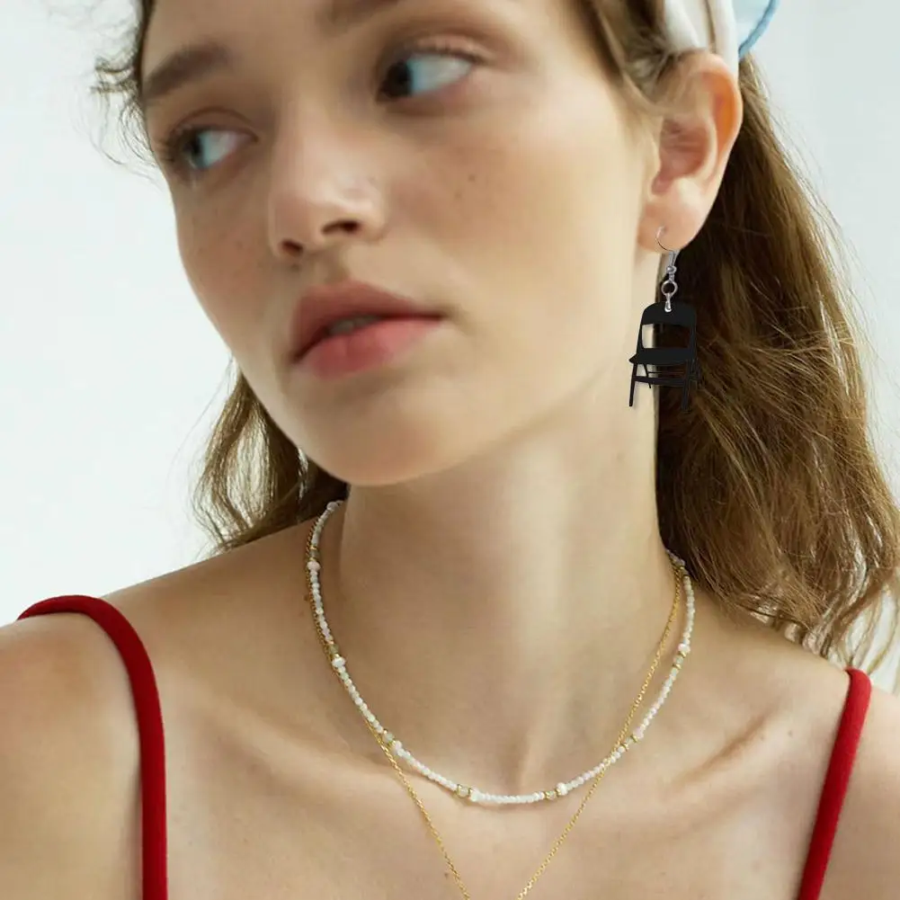 Складные серьги в стиле хип-хоп на стул забавные акриловые серьги-подвески