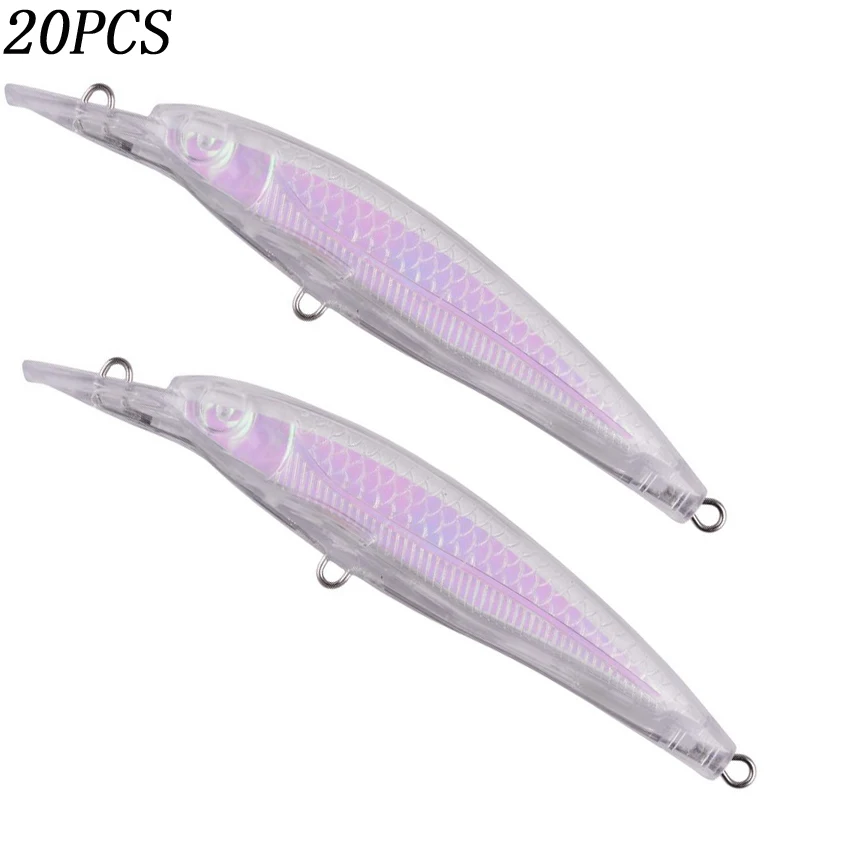

20PCS Unpainted Minnow Fishing Lure 113mm 12g Floating Hard Bait Wobbler Blank Crankbait Carp Bass Pesca Fishing Tackle SwimBait