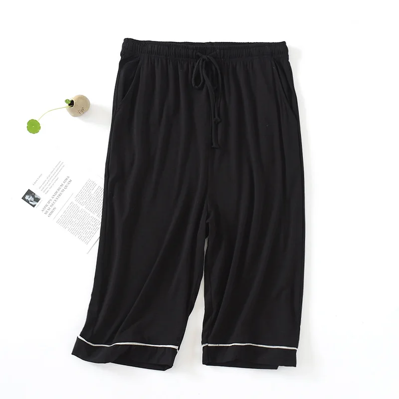Plus Size Summer Men's Modal Sleeping Pants Elastic Loose Sleep Trousers Mens Drawstring Sleep Bottoms Sleepwear Pyjama Homewear