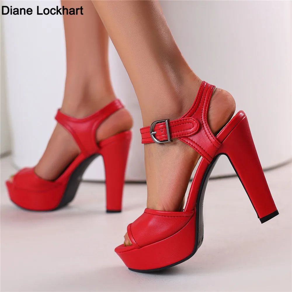 Sandals female summer 2023 new high-heeled fish mouth shoes 12cm sexy rough with waterproof platform Roman women's shoes