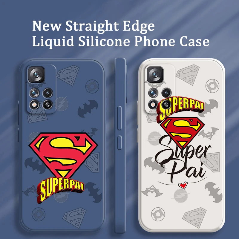 

Luxury Superman Superhero Art Liquid Rope Soft Cover Phone Case For Xiaomi Redmi Note 12 11 11S 11T 10S 10 9S 9T 9 Pro Plus 5G