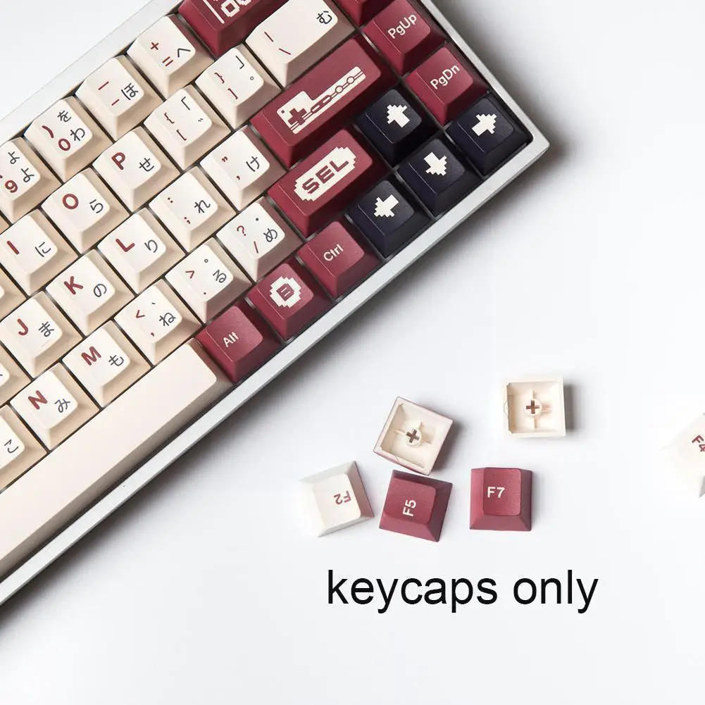 

141 Keys Retro Red And White Machine Keycaps Japanese Keyboard Sublimation Profile Mechanical 61/64/84/87/980 Dye Keycap Pb V8q5