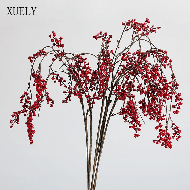 117 см красная ягода пена фрукты висит ротанг Рождество Новый год домашний стол