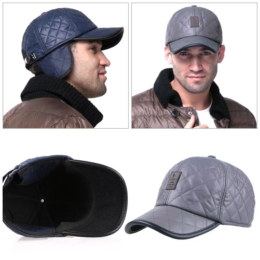 

Outdoor Thick Men Adjustable Bomber Hats Warm Earmuffs Hat Baseball Cap