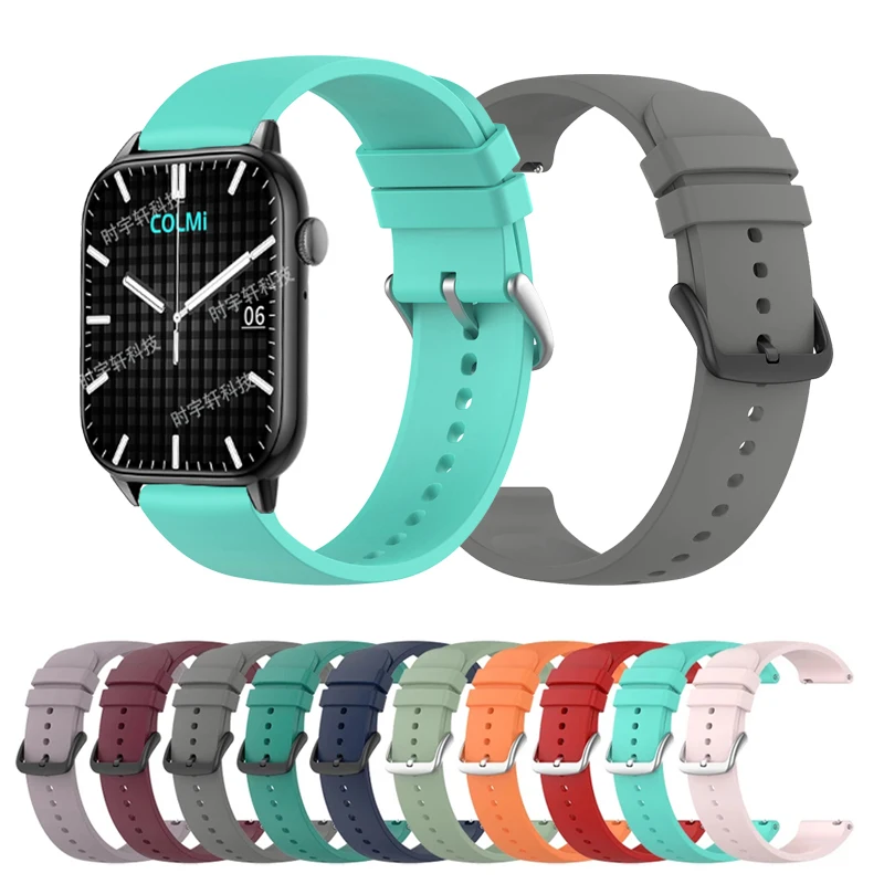 

Ремешок силиконовый для смарт-часов COLMI C60 C61 C80 C81 20 мм 22 мм, спортивный браслет для COLMI P28 Plus/P8/P68 P71/i31