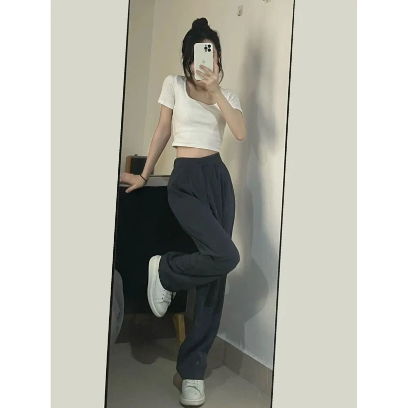 

Women Cotton Linen Suits Summer O-Neck Tank Short Sleeve Top and Wide Leg Pants Two Piece Sets Ladies Fashion Loose Suits G358