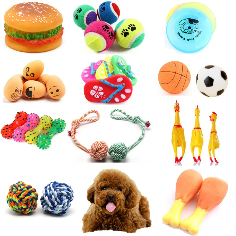 

Rubber Squeak Toy for Dog Screaming Chicken Chew Bone Slipper Squeaky Ball Dog Toys Tooth Grinding Training Pet Toy Supplies