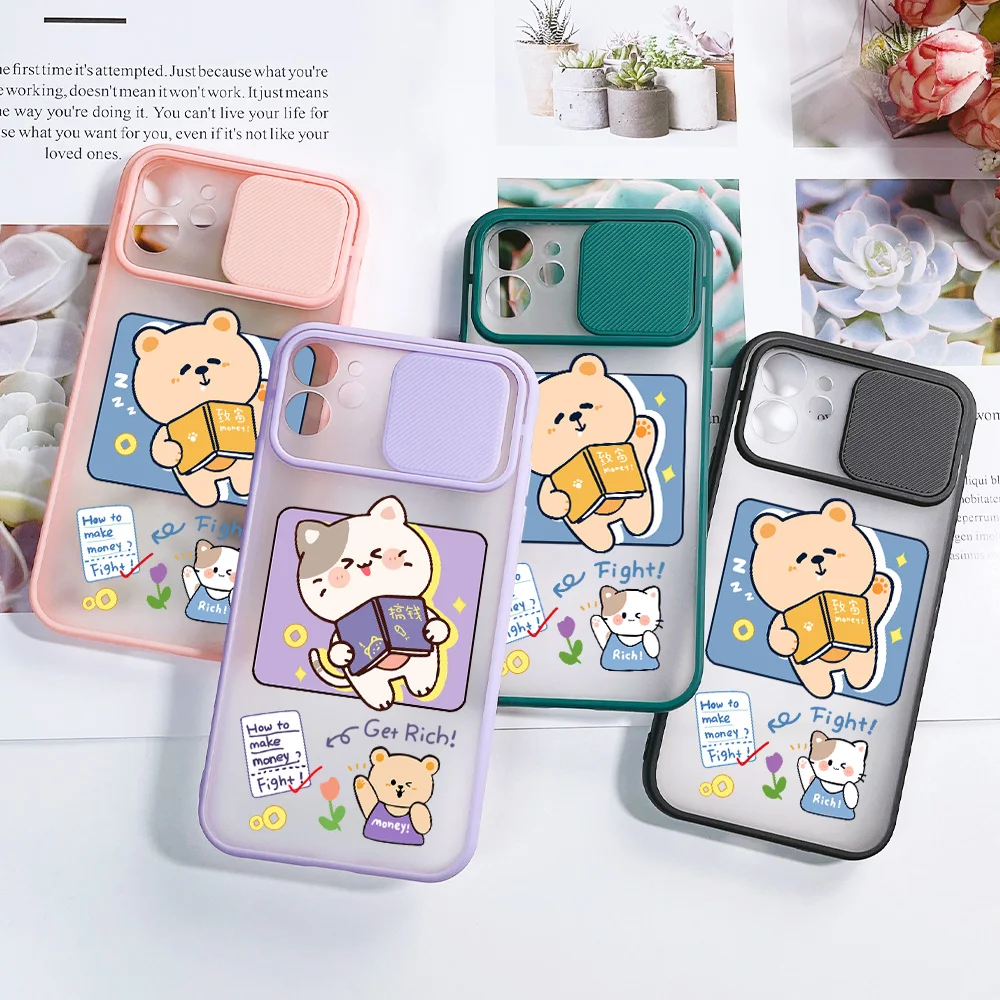Slide Cute Case For iPhone 13 Pro Case iPhone 12 11 13 Pro Max Funda iPhone 7 8 Plus XR 12 Mini XS Max X 6 s SE 2 3 2022 Cover