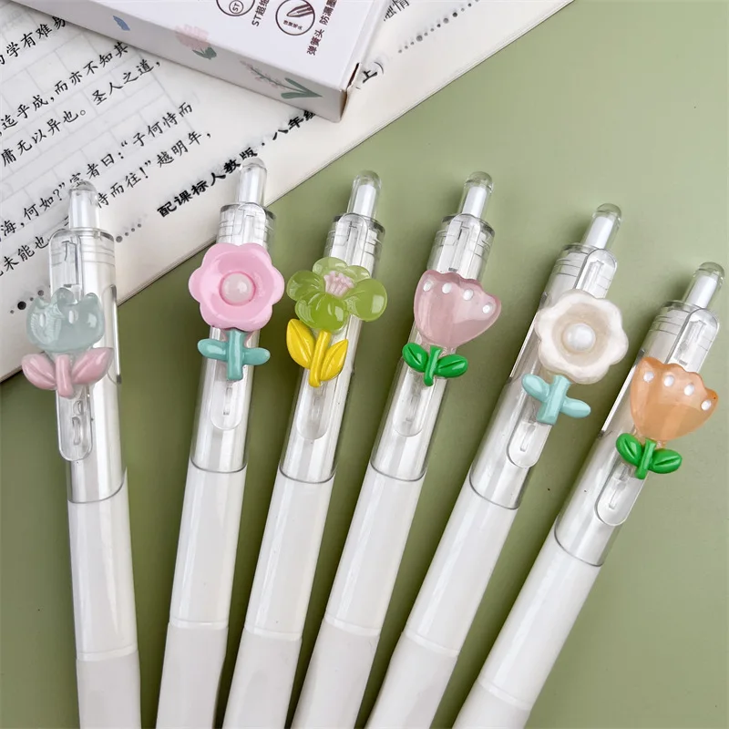 10 pcs/lot stationery cute flower pens stationary pens back to school korean stationery cute things pens kawaii cute pen