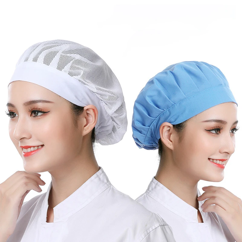 

Unisex Work Wear Hats Elastic Mesh Caps Cafe Bar Kitchen Restaurant Hotel Bakery Waiter Chef Men Women Breathable Workshop Caps